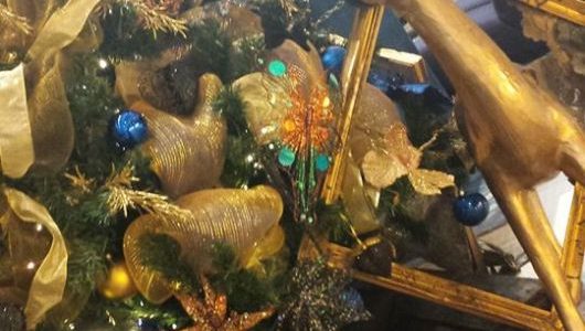 Blue and copper gentleman Christmas Trees