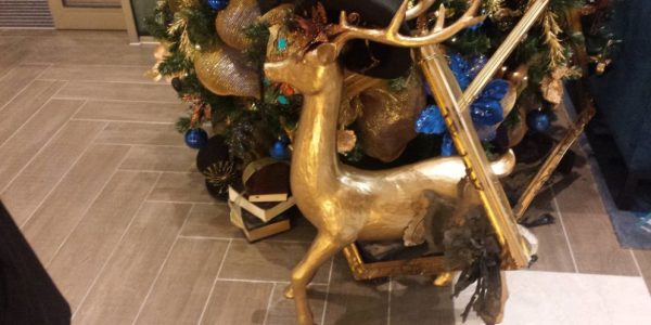 Christmas Golden blue iridiscent tree