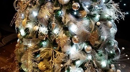 Christmas Trees in Champagne and White