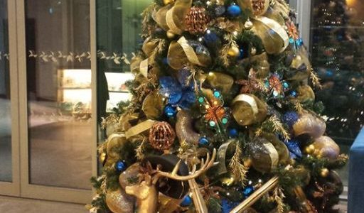 Copper golden blue ornaments