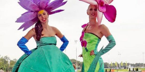 Fancy-Flower-Stilt-Walker-Duo
