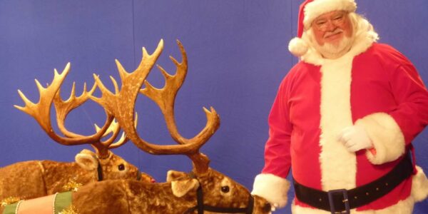 Santa-Claus-Performer-Feeding-Reindeer