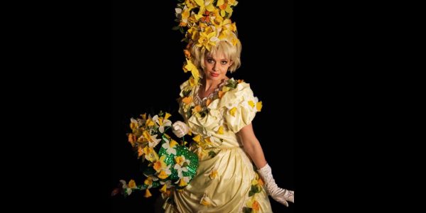 Yellow-Flower-Easter-Themed-Stilt-Walker