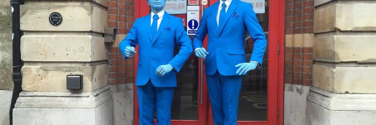 Blue Moving Mannequins for hire. Book our living statues for gala dinners in London & the UK. Blue Moving Mannequins for hire. Book our living statues for gala dinners in London & the UK.