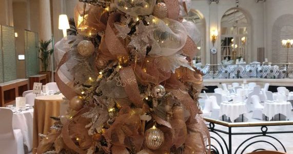 rose Gold Christmas Tree with LED lights