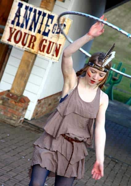 Native American themed Wild West Hula Hoop performer.