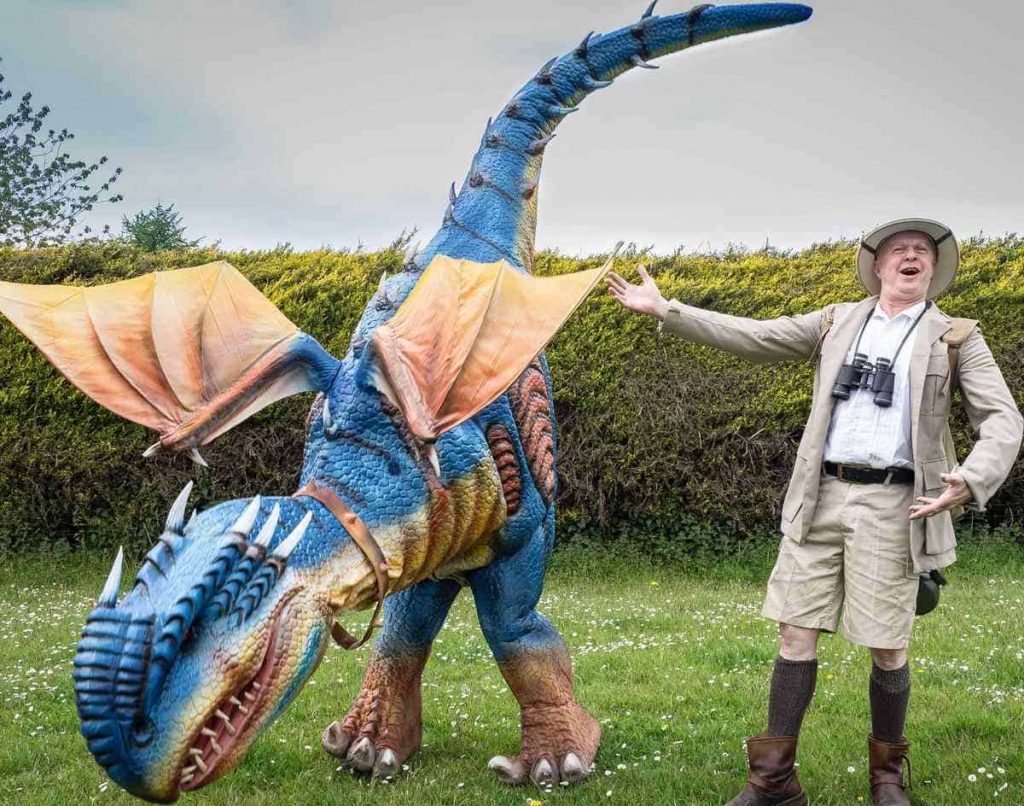 Blaze The Animatronic Dragon available to book for corporate events in the UK.
