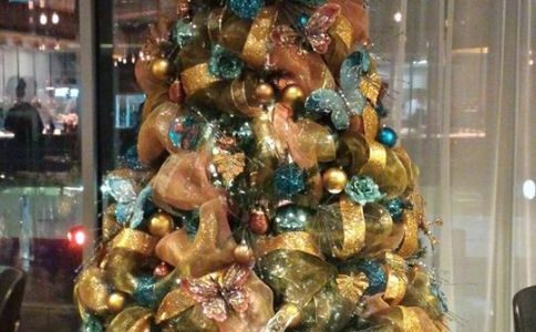 Blue Copper and Golden Rustic Cristmas Tree