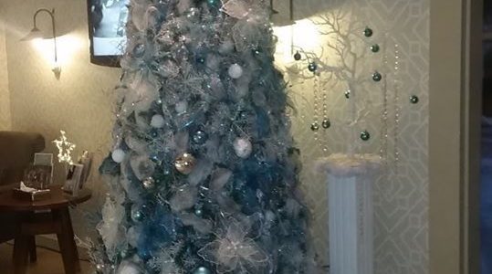 Blue and White Themed Christmas Trees