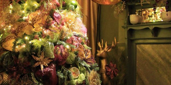 Christmas Tree in Purple and Green