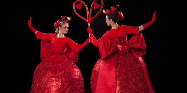 Heart-Themed-Stilt-Walkers