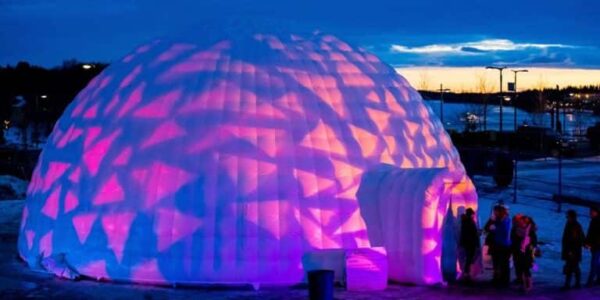Inflatable-Igloo-Outside-Night