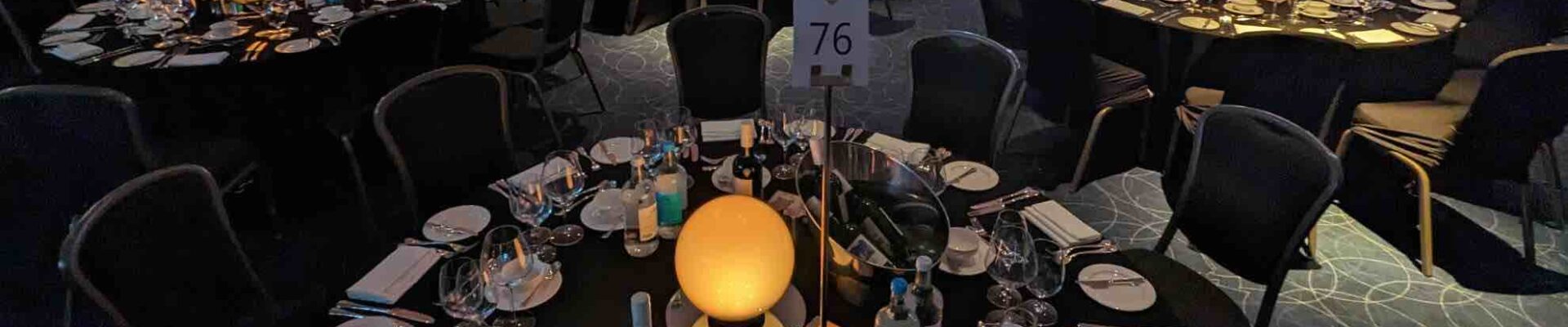 Low LED globe table centrepiece for events. Low LED globe table centrepiece for events.