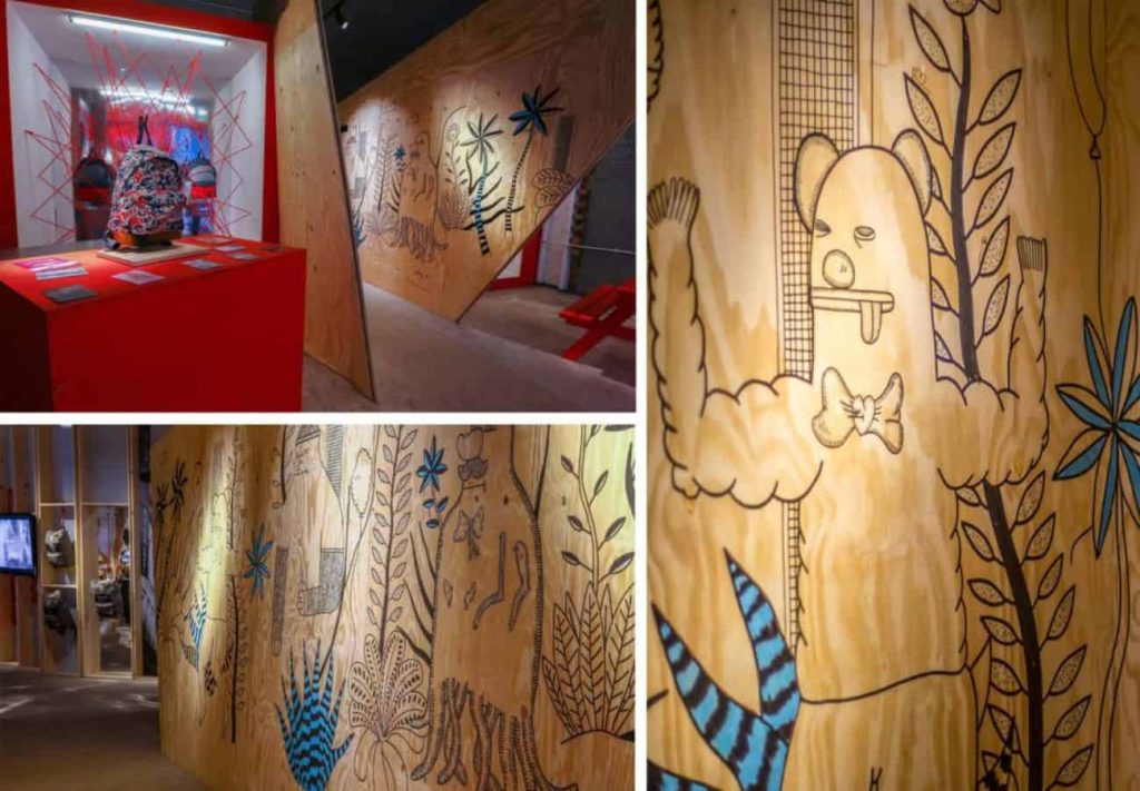 Collage of artwork created by our Large Scale Muralist available to hire for event appearances in the UK and Internationally.