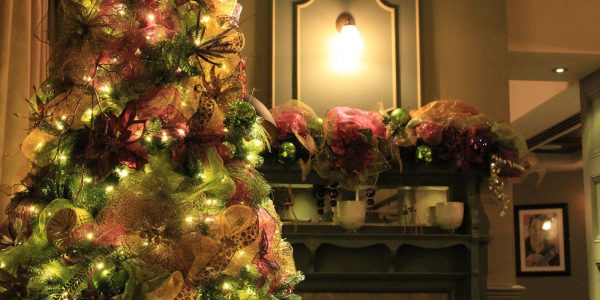 Purple and Golden Christmas Tree
