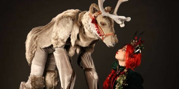 Reindeer-Stilt-Performer-With-Elf