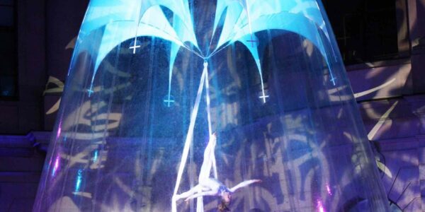 Silk-Aerialist-Suspended-Inside-Inflatable