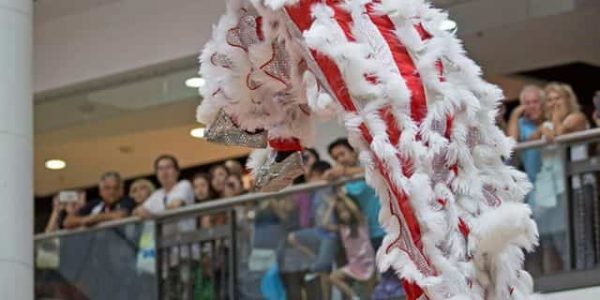 White-Chinese-Lion-Dancer-Performance
