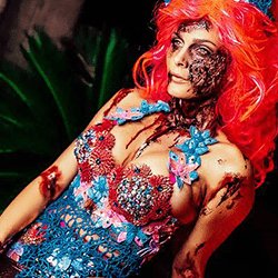 Mermaid for hire for halloween themed events in London and the UK