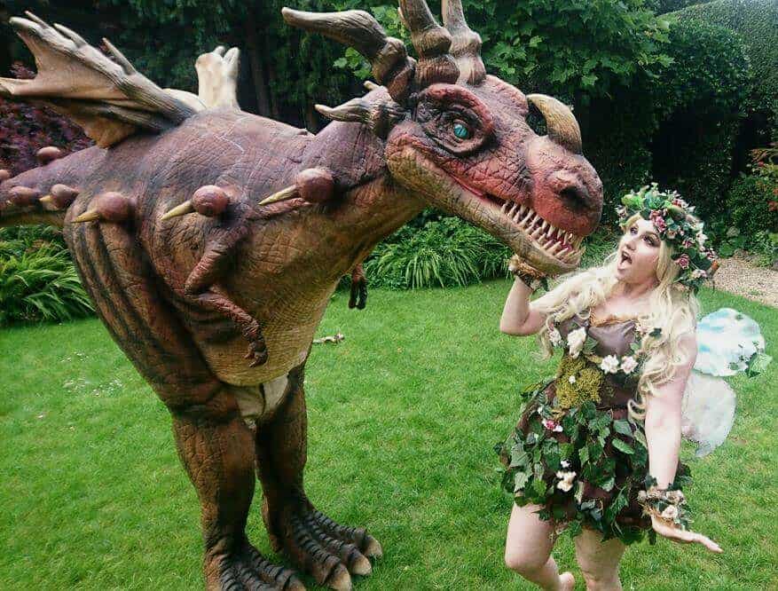 Dragon walkabout entertainment for hire in the Bristol.