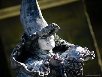Street entertainers and human statues for hire