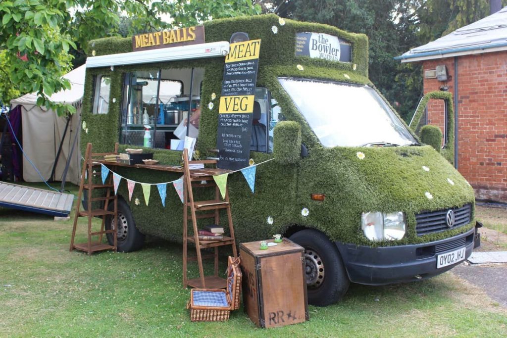 Blue Chip Festival event we created on a private field. We hired a range of catering vans to serve guests.