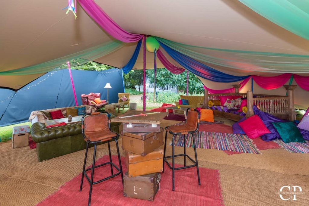 Blue Chip Summer Festival Marquee we created using themed decorations.