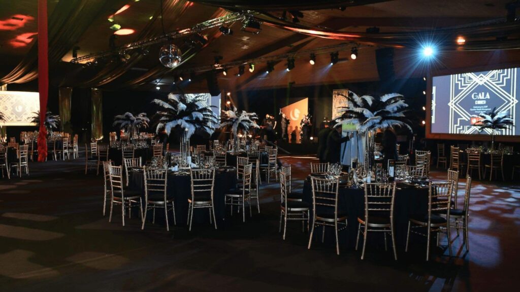 Luxury 1920s themed gala dinner.