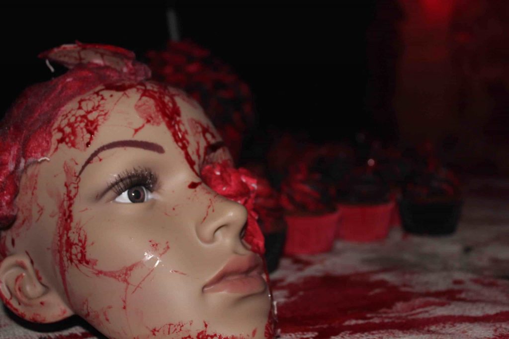 Manakin Head prop with fake blood and gore.