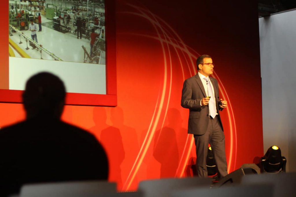 Brand Ambassador speaking on our Red Mix branded stage to promote the new Red Mix product to a live audience at our product launch event in Tobacco Dock, London.
