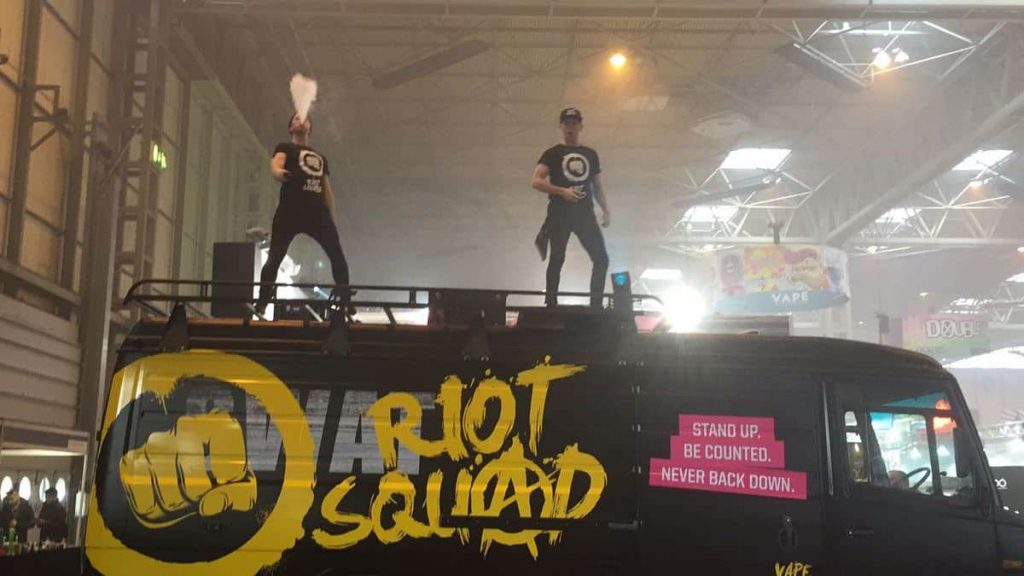 Riot Squad Bespoke Designed Exhibition Stand created by the Julia Charles Event Management team.