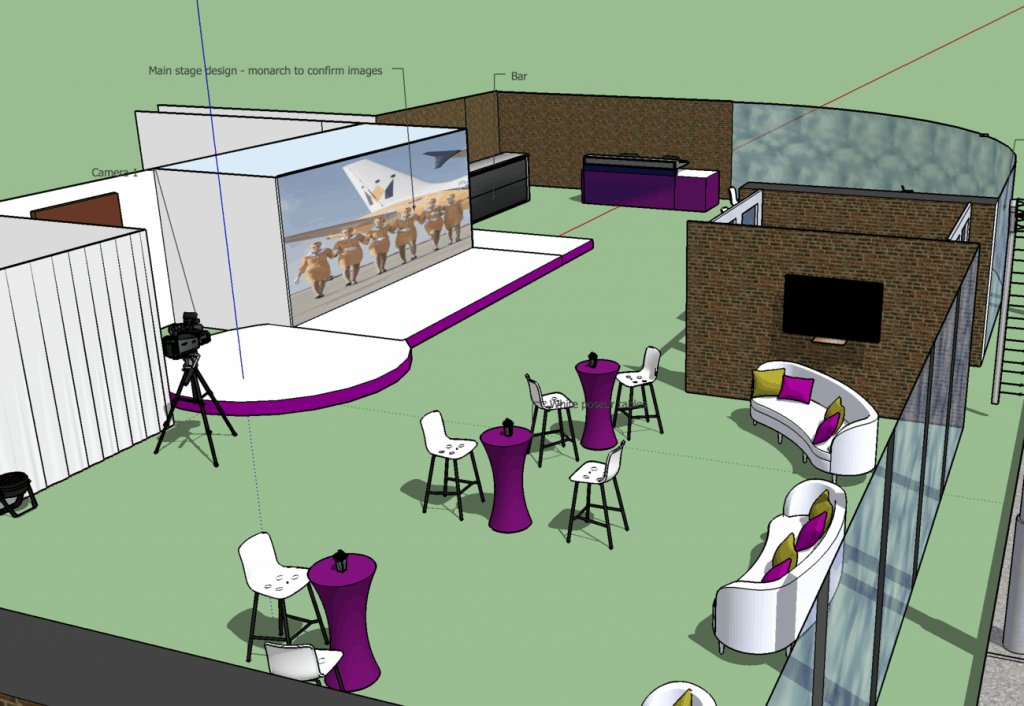 Fashion Show event set design and build event drawings to show the client the concept.