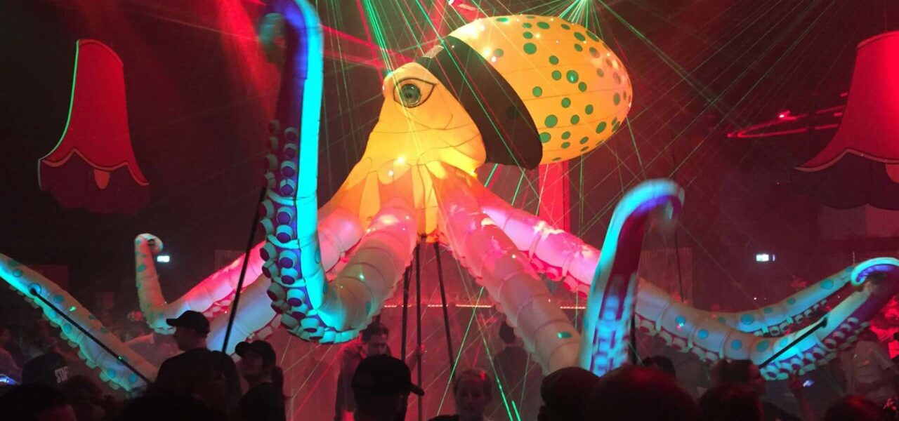 Giant octopus puppet created for a sea themed event.