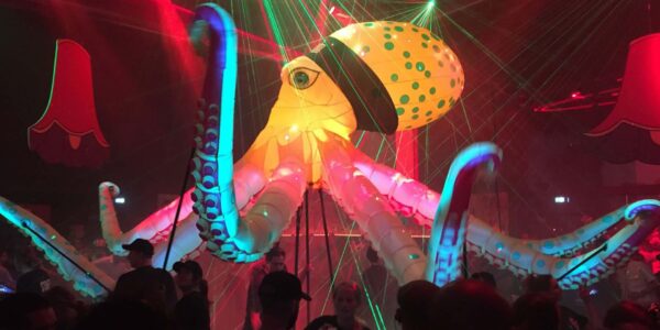Giant octopus puppet created for a sea themed event.
