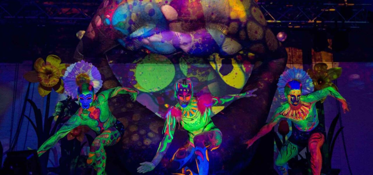 UV Jungle themed entertainers at corporate event.