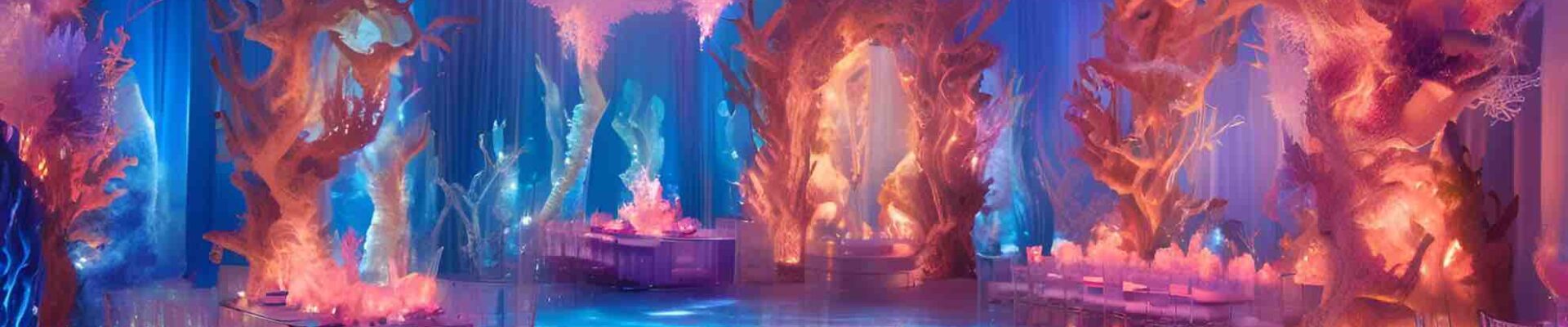 Our team can design ethereal underwater themed events concept and bring them to life.