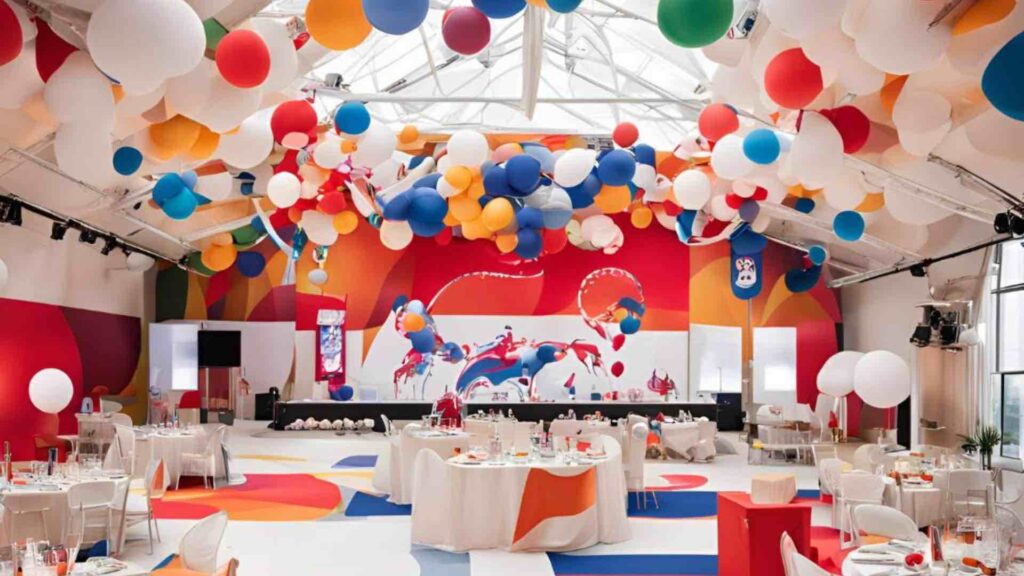 Ai Canva concept design of an olympics themed event with colour palette.