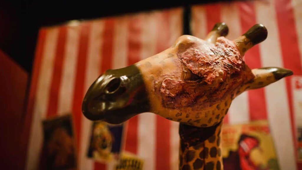 Halloween giraffe themed prop