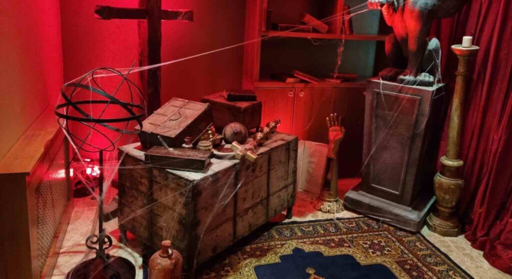 Old medieval style props used for old cult style theme.