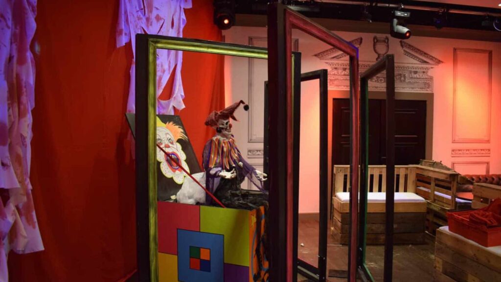Clown themed backdrops for halloween event