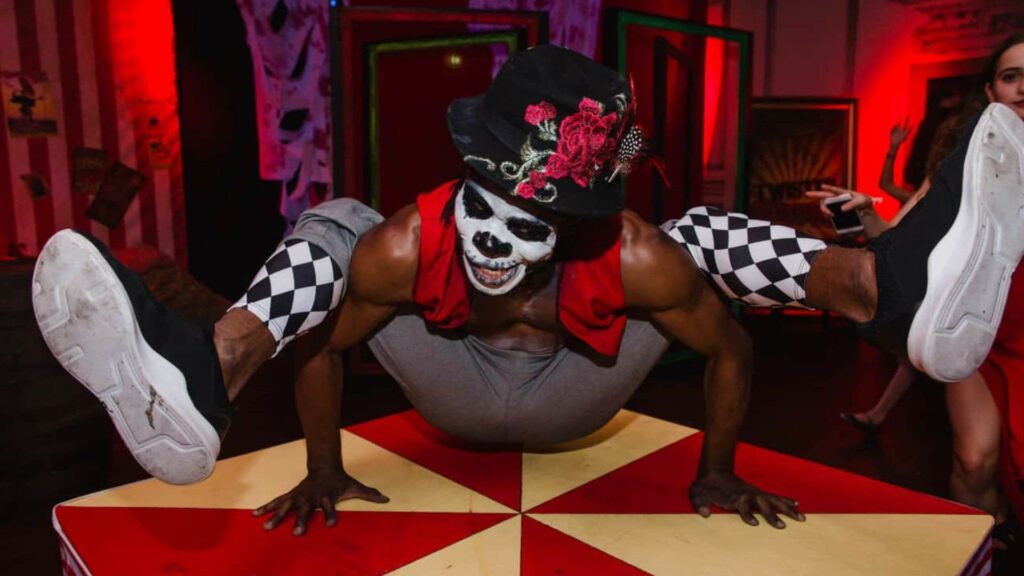 Breakdancing voodoo halloween contortionist for hire