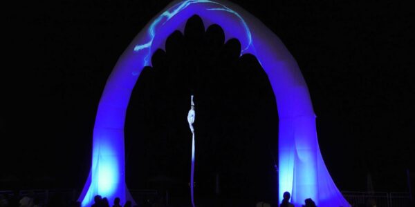 Projections-Lighting-Aerial-Arch-In-Blue-Light