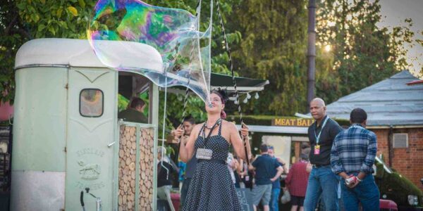 Bubble-Performer-At-Company-Summer-Event