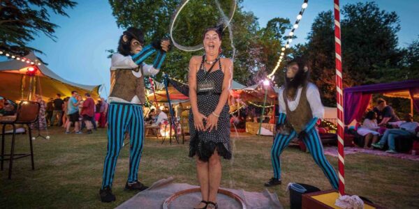 Bubble-Performers-Entertaining-Guests-At-Corporate-Festival