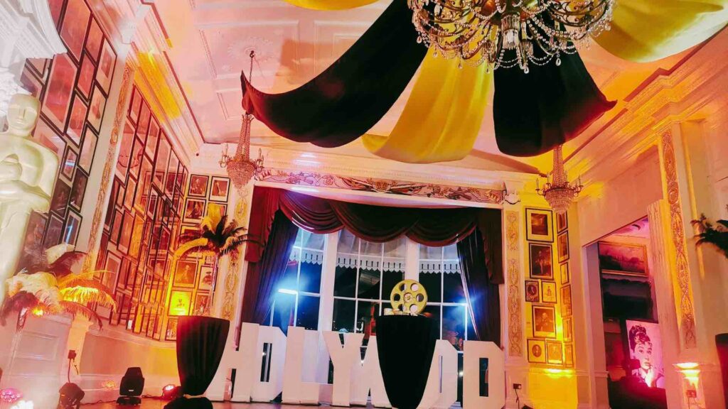 Hollywood themed signage available for your event, with or without LED signage.