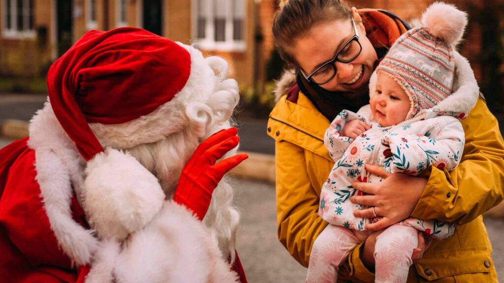 Santa's Grotto hire, santa greeting baby