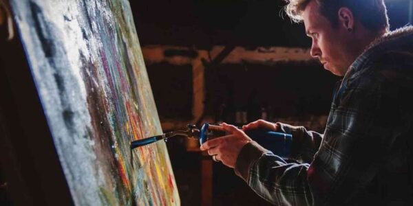 Encaustic-Painter-Producing-Artwork