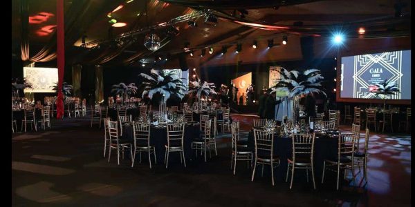 Great Gatsby inspired Gala Dinner using our Bespoke Venue dressing and Event Management services