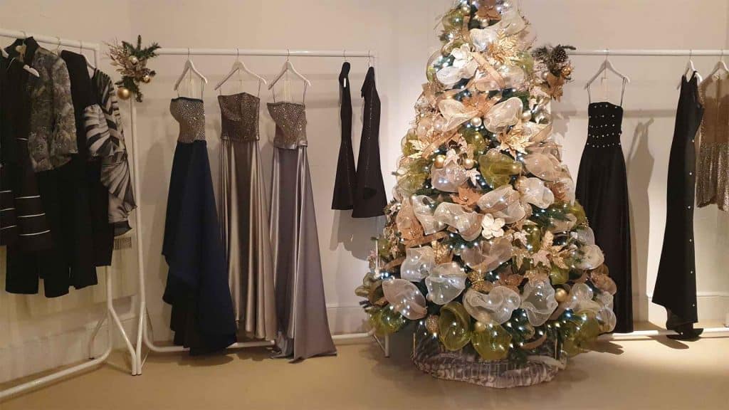 Unique Christmas Tree Decorations created in the Isabell Kristensen Pop Up Shop, created by Julia Charles Event Management.
