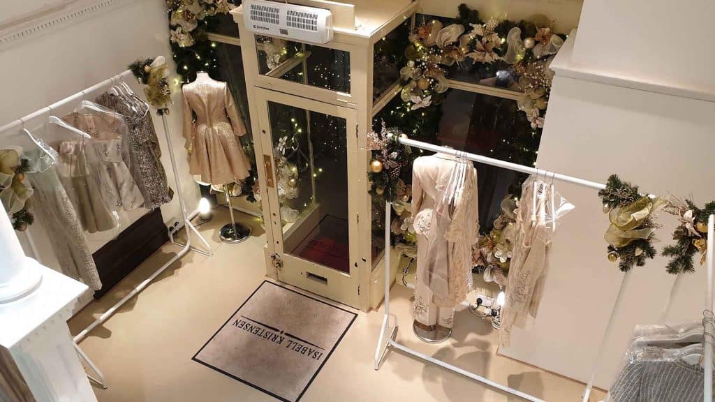Bespoke Christmas Pop up shop decorations Isabell Kristensen.